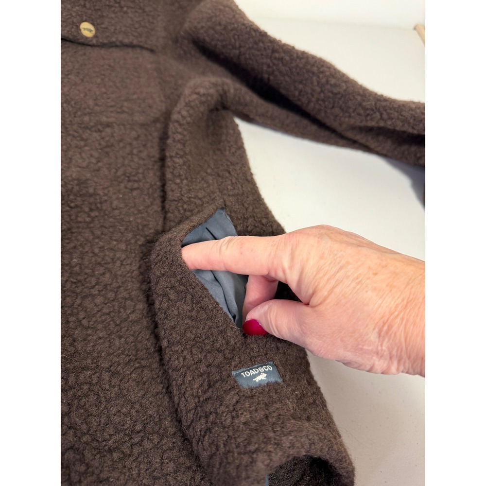 TOAD&CO Mens Telluride‎ Sherpa Shirt Jacket Shacket Brown Wool Blend Size M - Picture 6 of 12